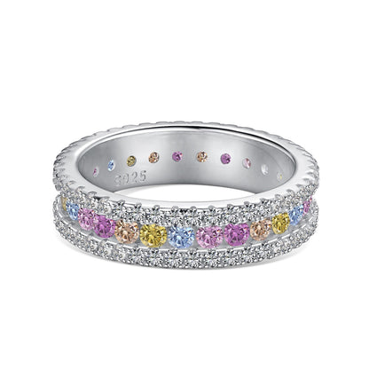 [Aurelle Style]Delicate Colorful Round Cut Daily Ring
