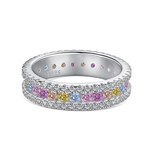 [Aurelle Style]Delicate Colorful Round Cut Daily Ring