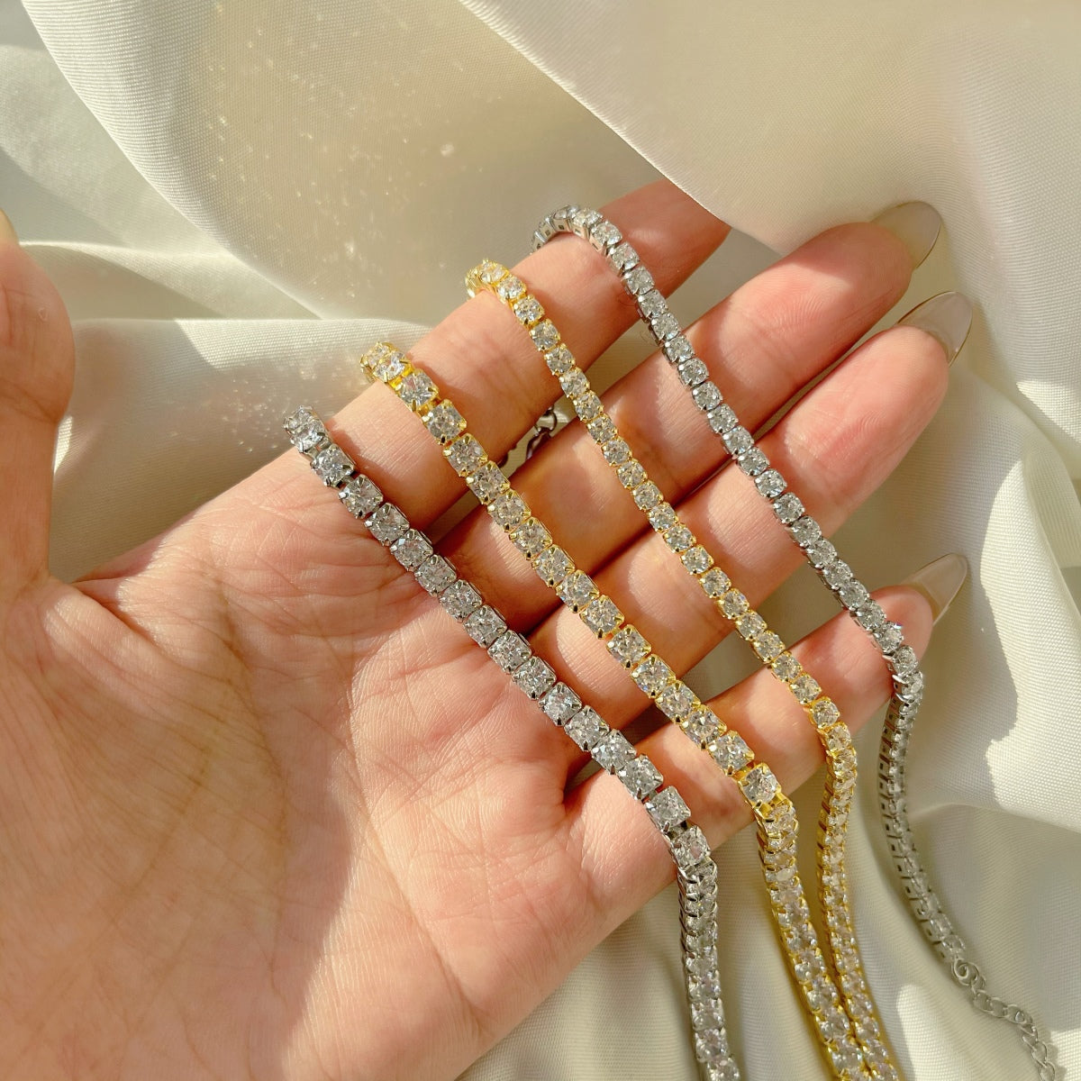 [Aurelle Style]Sparkling Radiant Princess Cut Tennis Bracelet