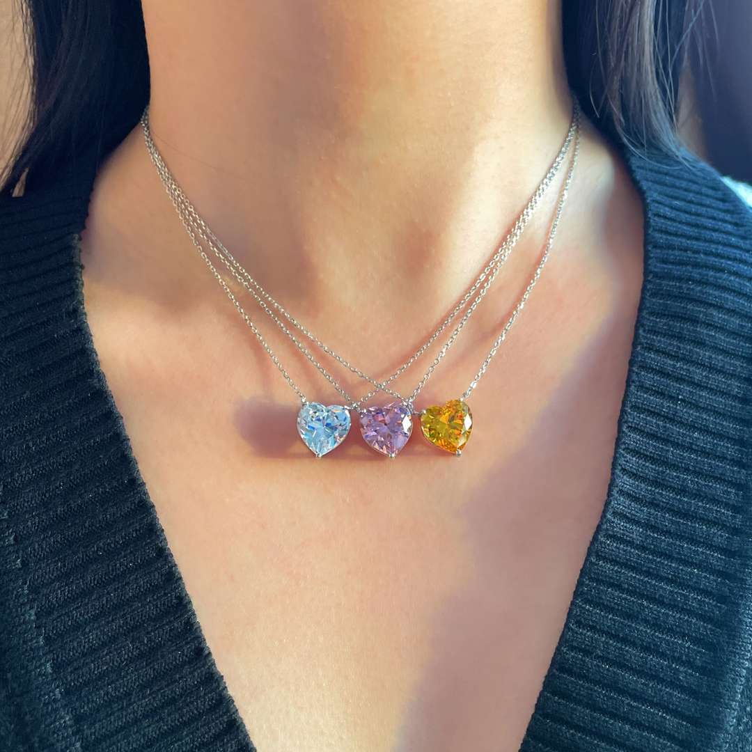 [Aurelle Style]6.0 carat Radiant Heart Shape Necklace