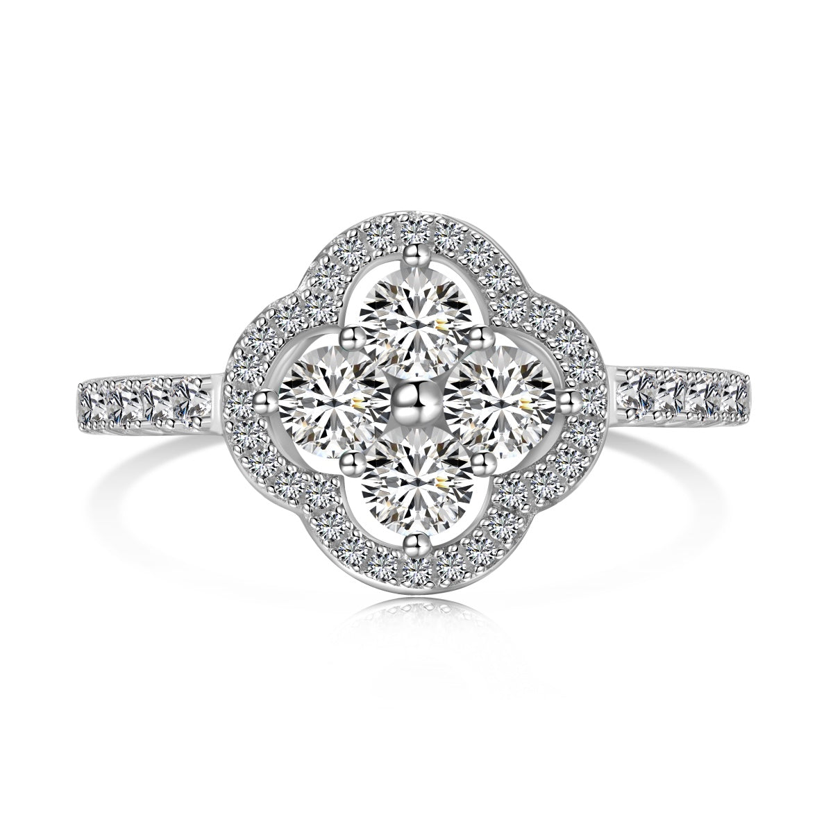 [Aurelle Style]Four Leaf Clover Flower Design Ring