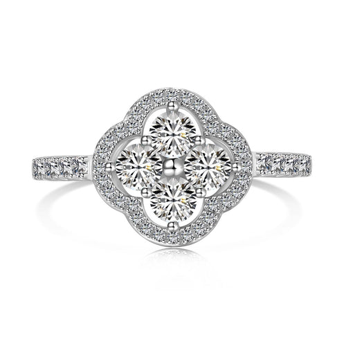 [Aurelle Style]Four Leaf Clover Flower Design Ring