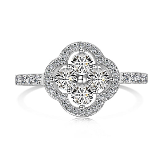 [Aurelle Style]Four Leaf Clover Flower Design Ring