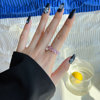 [Aurelle Style]Dainty Elongated Cushion Cut Tennis Ring