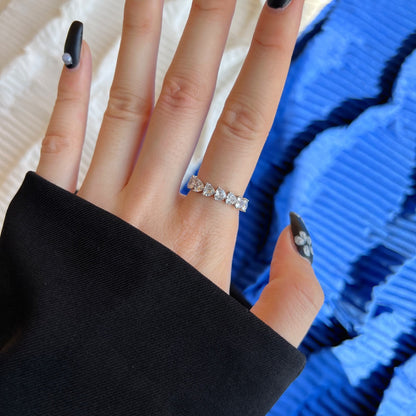 [Aurelle Style]0.25 Carat Radiant Romance Heart Cut Lover Ring