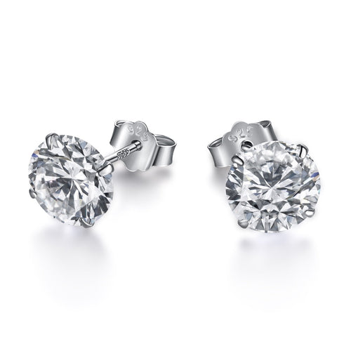 [Aurelle Style]Stylish Shiny Round Center Stone Stud Earrings