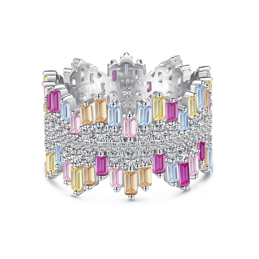 [Aurelle Style]Luxurious Colorful Radiant Cut Daily Ring