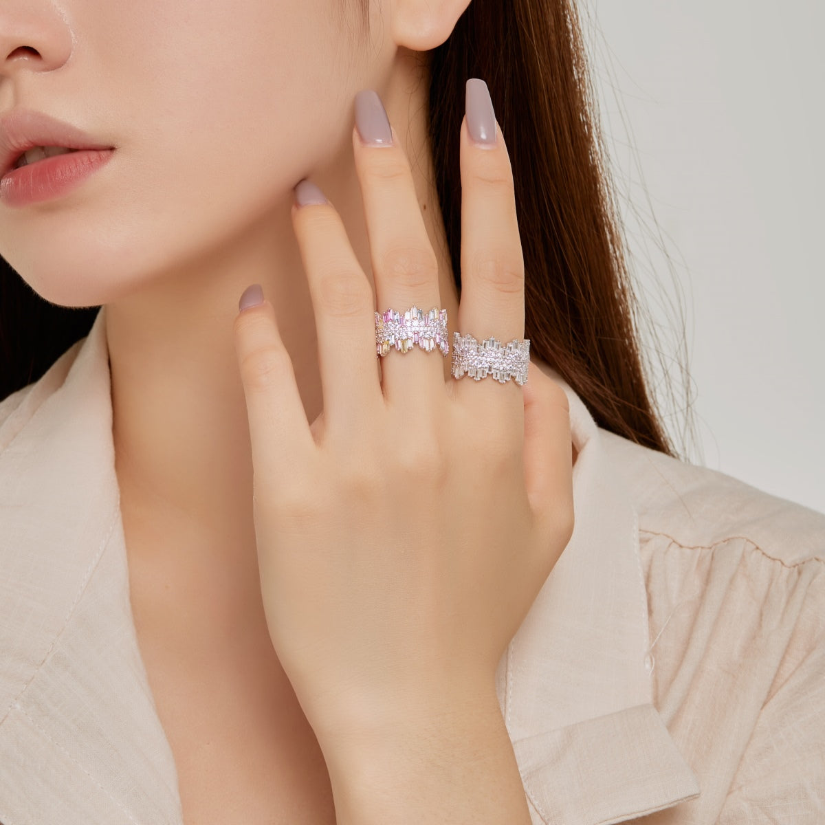 [Aurelle Style]Luxurious Colorful Radiant Cut Daily Ring