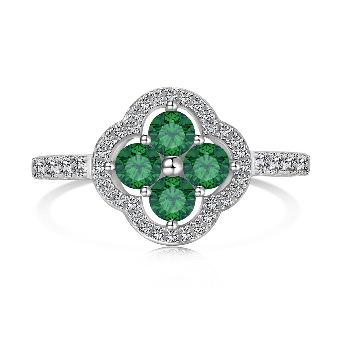 [Aurelle Style]Four Leaf Clover Flower Design Ring