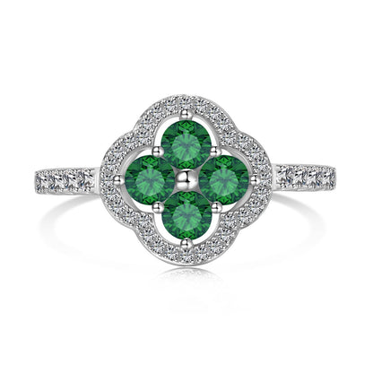 [Aurelle Style]Four Leaf Clover Flower Design Ring