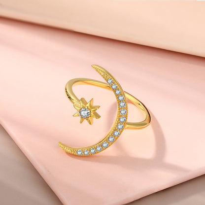 [Aurelle Style]Eternity Moon & Star Ring