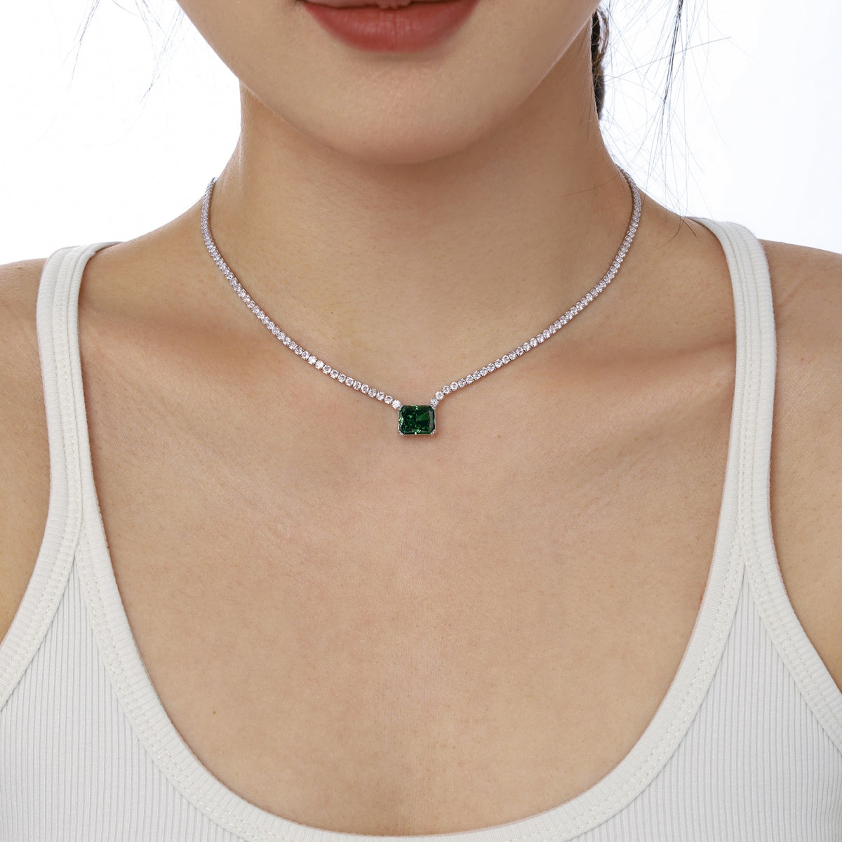 [Aurelle Style]4.0 Carat Elegant Radiant Cut Necklace