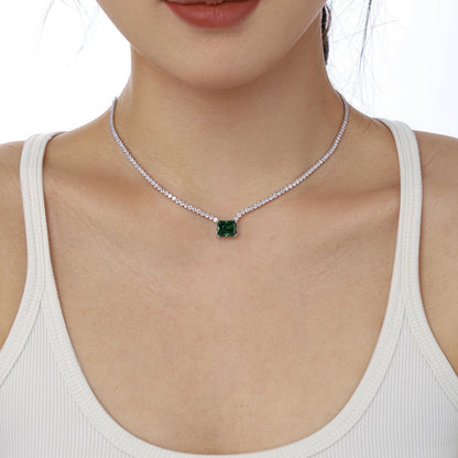 [Aurelle Style]4.0 Carat Elegant Radiant Cut Necklace