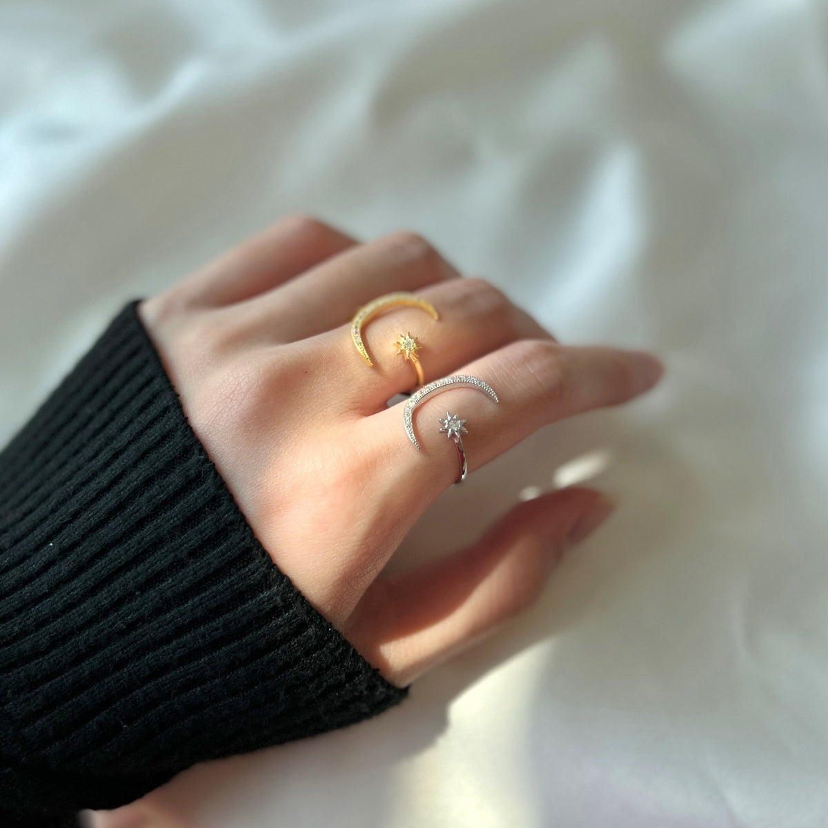 [Aurelle Style]Eternity Moon & Star Ring