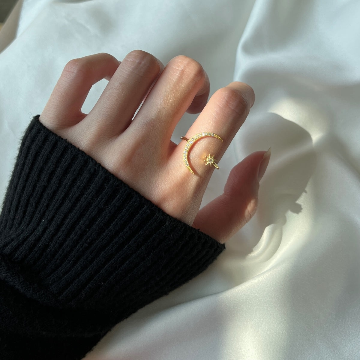 [Aurelle Style]Eternity Moon & Star Ring