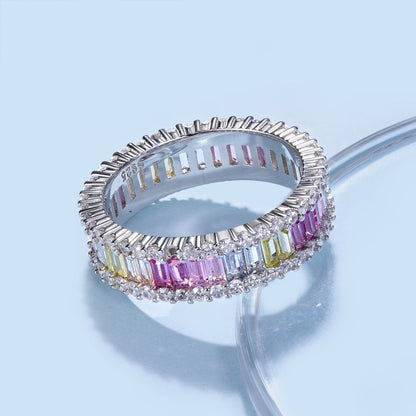 [Aurelle Style]Dainty Kaleidoscopic Emerald Cut Daily Ring