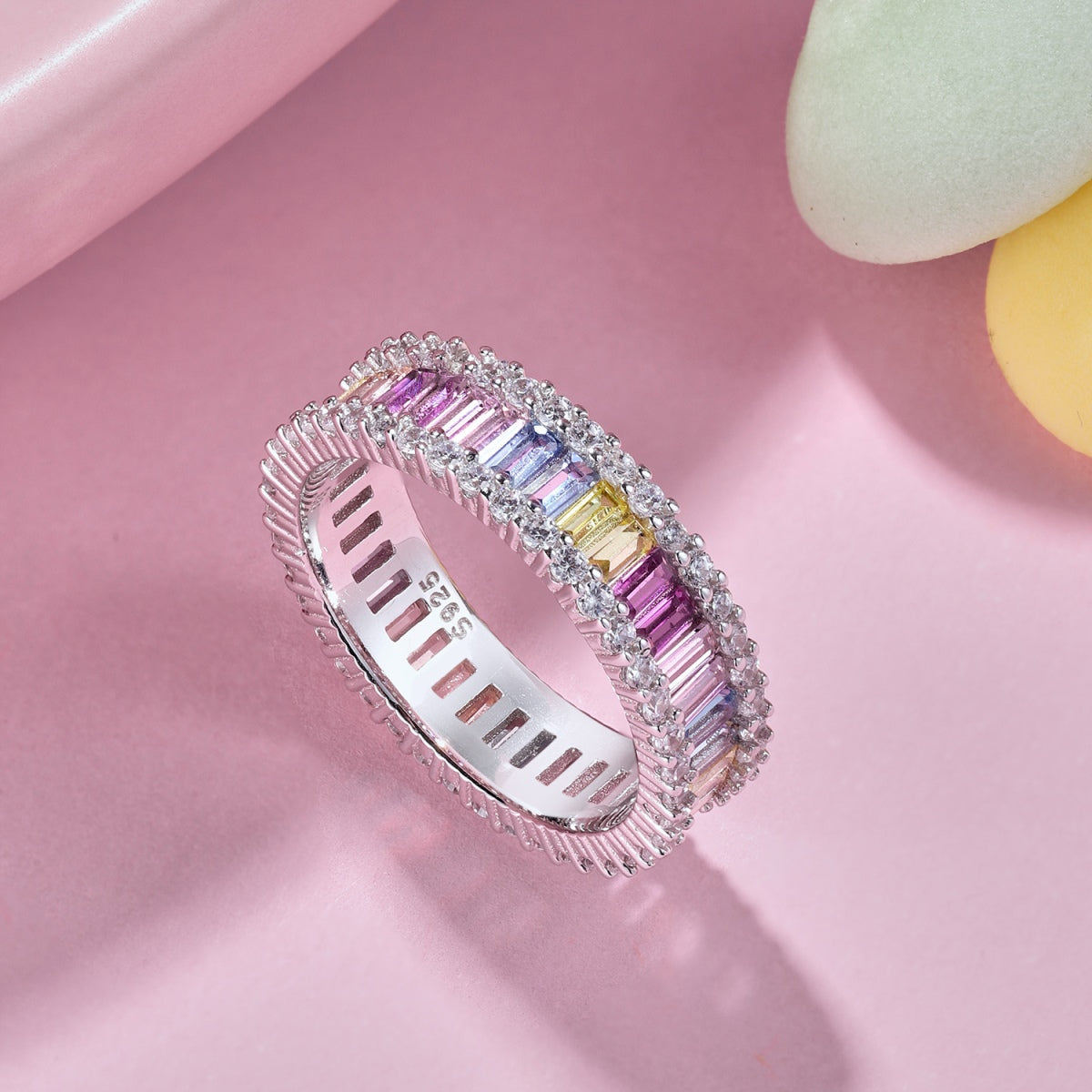 [Aurelle Style]Dainty Kaleidoscopic Emerald Cut Daily Ring