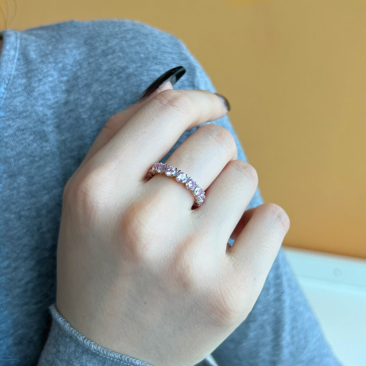 [Aurelle Style]Eternity Round Cut Tennis Ring