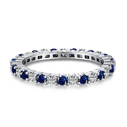 [Aurelle Style]Exquisite Colorful Round Cut Tennis Ring