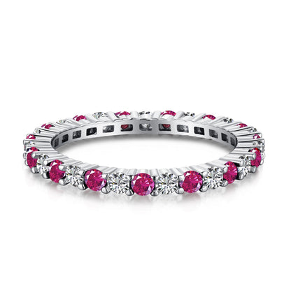 [Aurelle Style]Exquisite Colorful Round Cut Tennis Ring