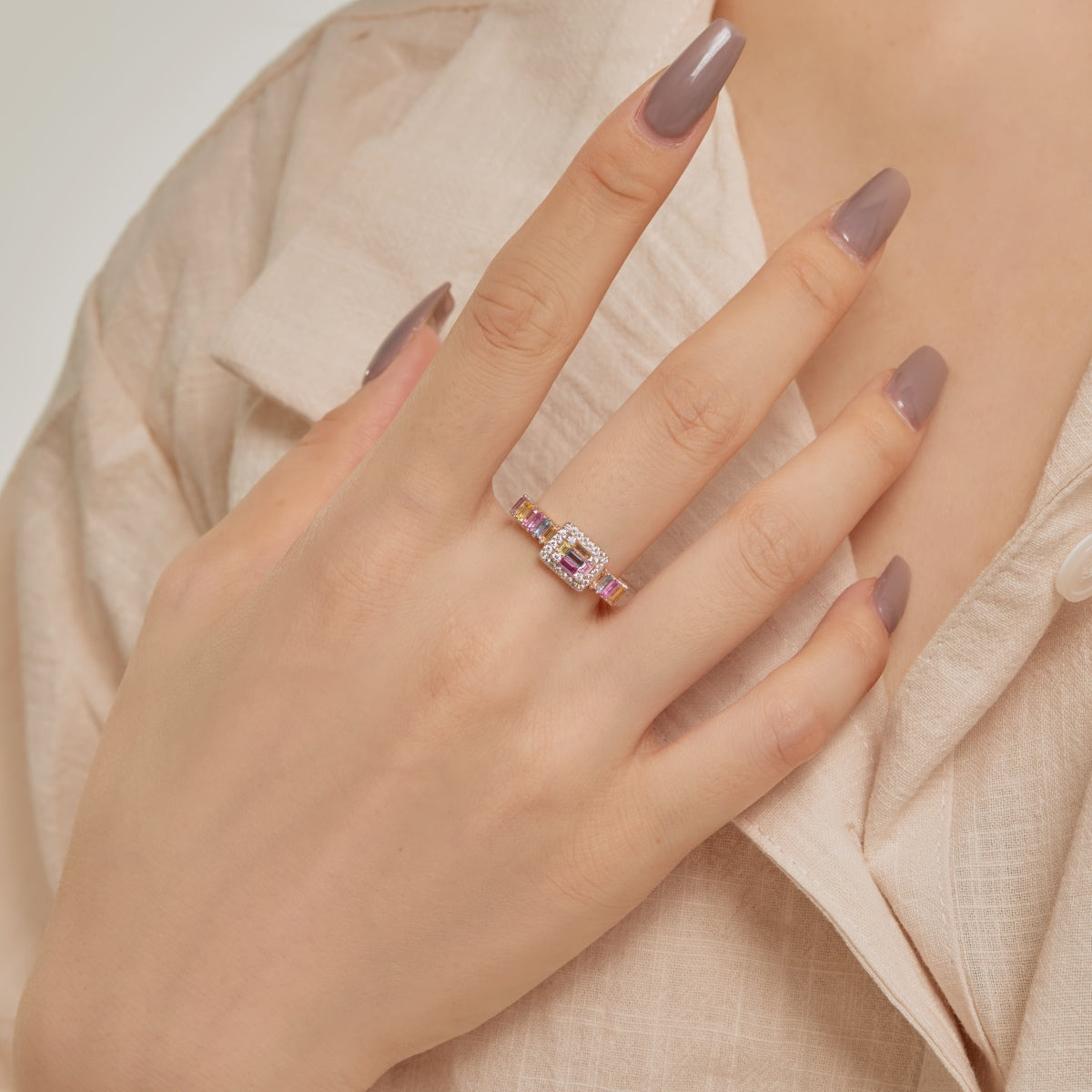 [Aurelle Style]Exquisite Colorful Radiant Cut Party Ring