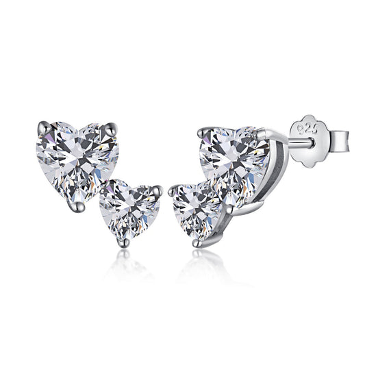 [Aurelle Style]Double Heart-Shape Classic Princess Style Earrings