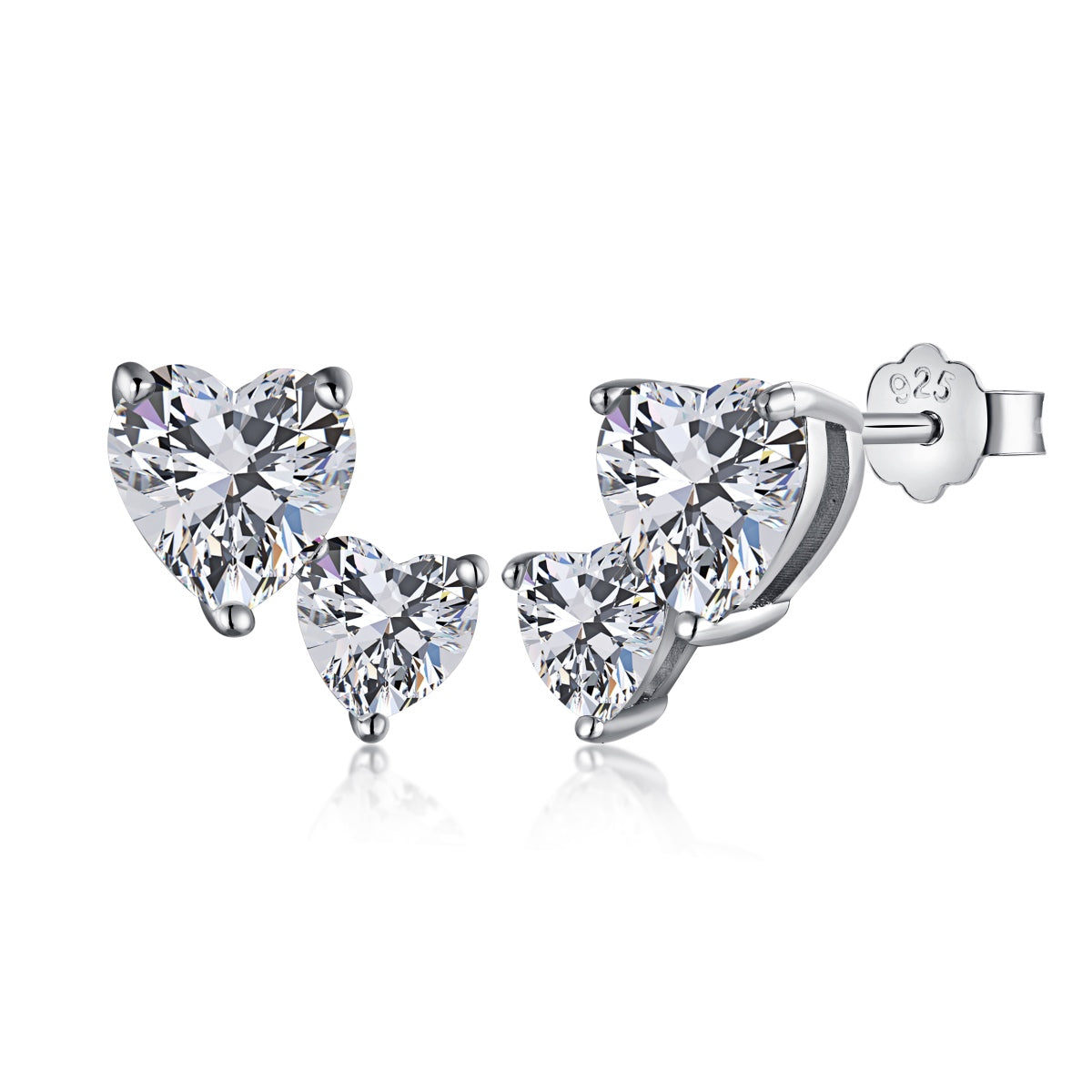 [Aurelle Style]Double Heart-Shape Classic Princess Style Earrings