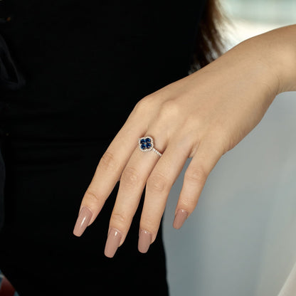 [Aurelle Style]Four Leaf Clover Flower Design Ring
