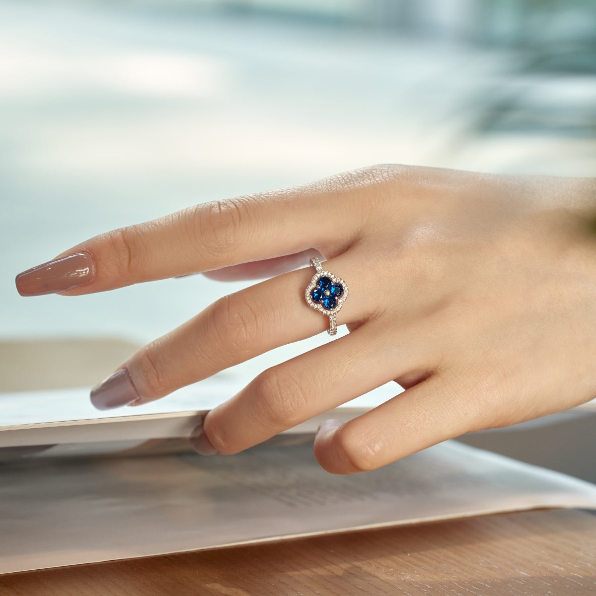 [Aurelle Style]Four Leaf Clover Flower Design Ring