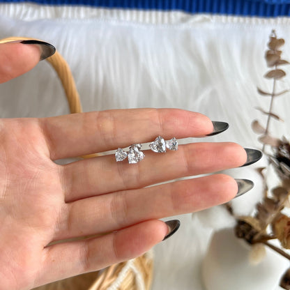 [Aurelle Style]Double Heart-Shape Classic Princess Style Earrings