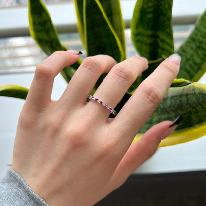 [Aurelle Style]Exquisite Colorful Round Cut Tennis Ring