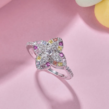 [Aurelle Style]Luxurious Colorful Flower Shape Banquet Ring