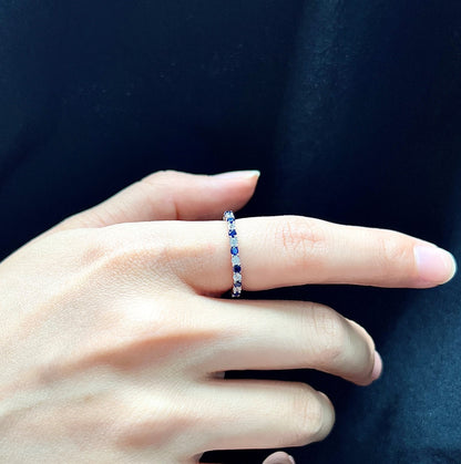[Aurelle Style]Exquisite Colorful Round Cut Tennis Ring