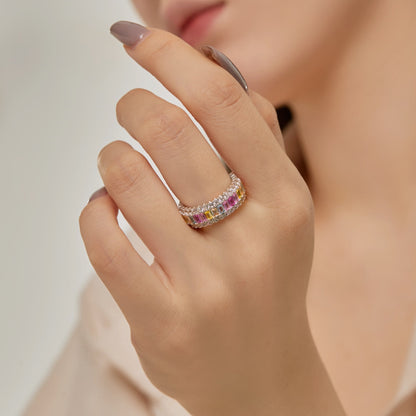 [Aurelle Style]Dainty Colorful Radiant Cut Daily Ring
