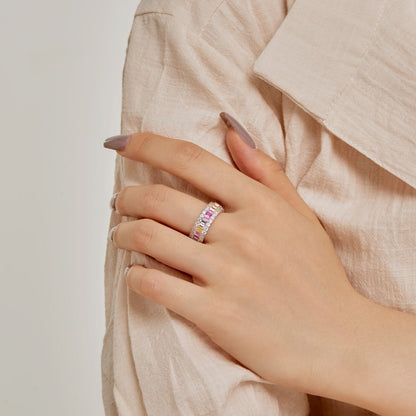 [Aurelle Style]Dainty Colorful Radiant Cut Daily Ring