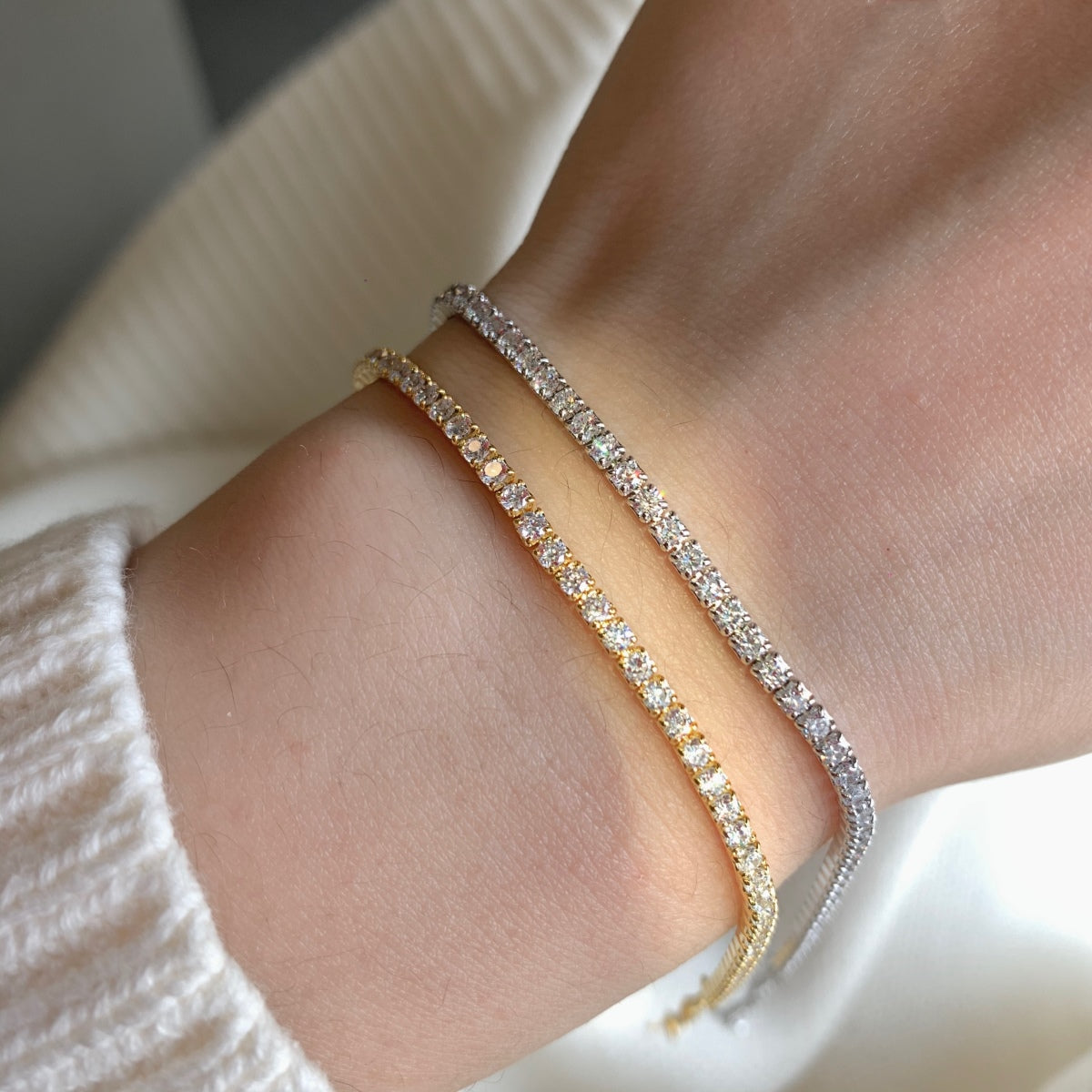 [Aurelle Style]Radiant Shinning Princess Cut Tennis Bracelet