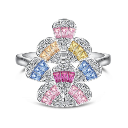 [Aurelle Style]Sparkling Colorful Water Drop Shape Daily Ring