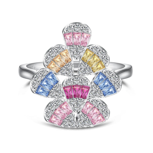 [Aurelle Style]Sparkling Colorful Water Drop Shape Daily Ring