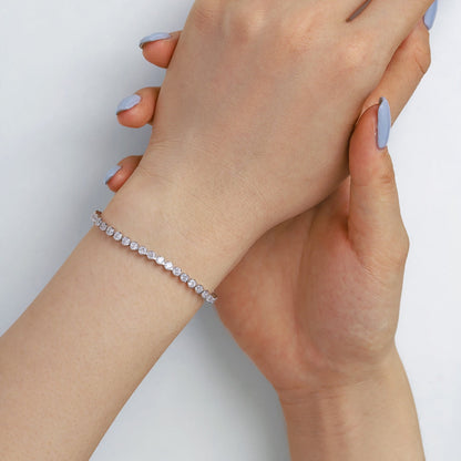 [Aurelle Style]Ornate  Sparkling Round Cut Daily Bracelet