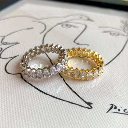 [Aurelle Style]Ornate Oval Cut Tennis Ring