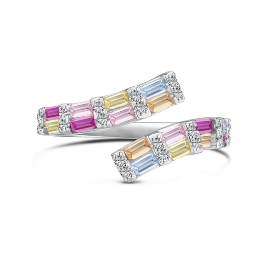 [Aurelle Style]Charming Colorful Radiant Cut Adjustable Daily Ring