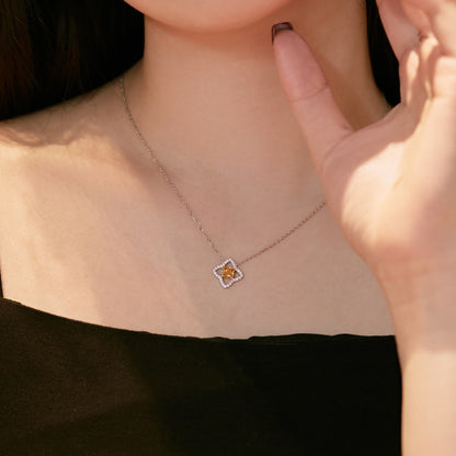 [Aurelle Style]Exquisite Flower Shape Princess Cut Necklace