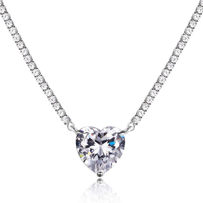 [Aurelle Style]8.0 Carat Versatile Colorful Sweet Heart-Shaped Tennis Necklace