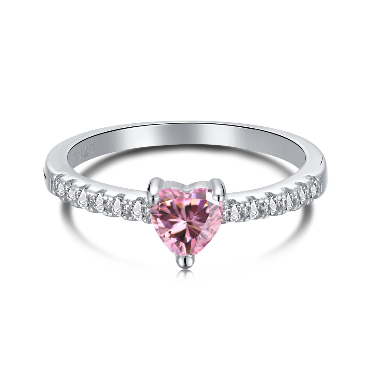 [Aurelle Style]0.5 Carat CaratEternity Charming Heart Shape Lover Ring