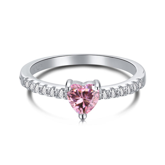 [Aurelle Style]0.5 Carat CaratEternity Charming Heart Shape Lover Ring