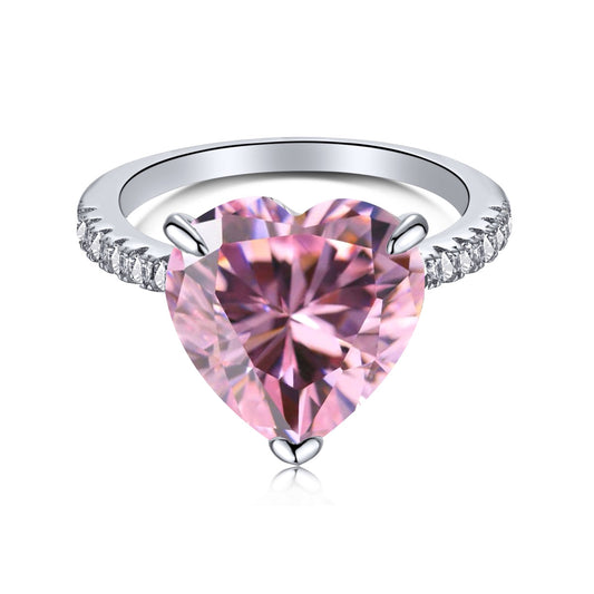 [Aurelle Style]6.0 Carat Luxurious Sparkling Romantic Heart Cut Lover Ring
