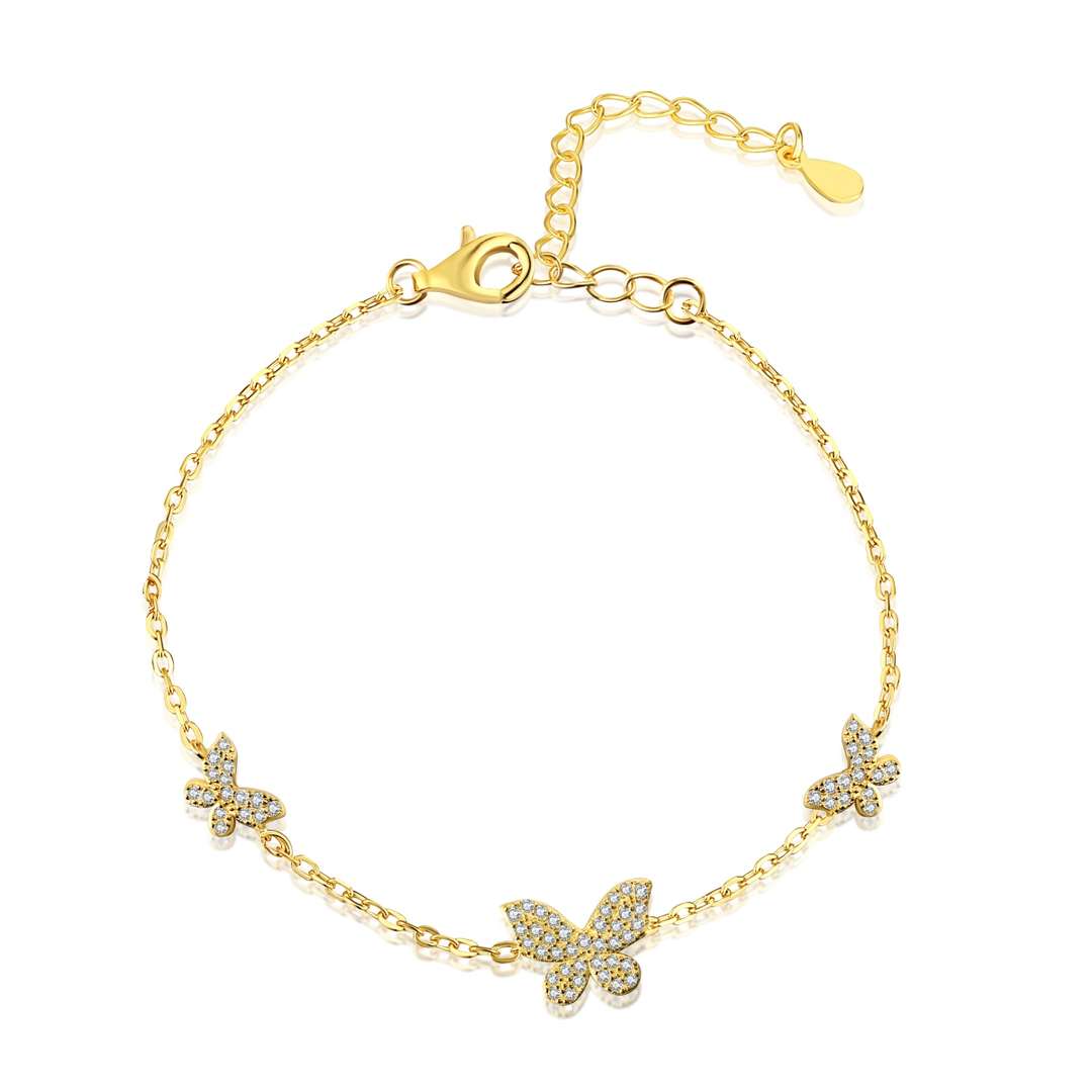 [Aurelle Style]Delicate Butterfly Pendant Bracelet