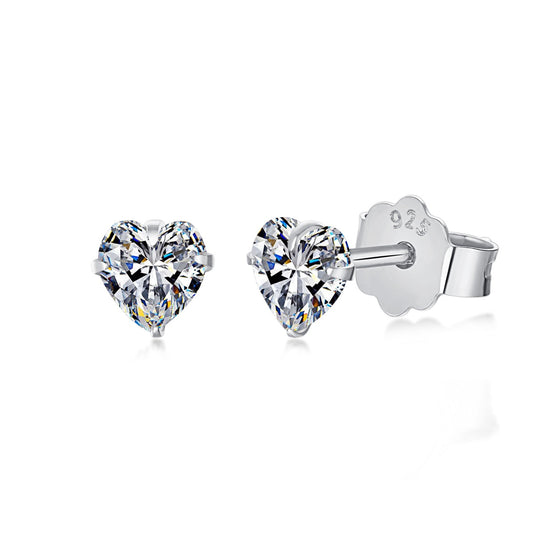 [Aurelle Style]Sparkling Heart Shaped Simple Earrings