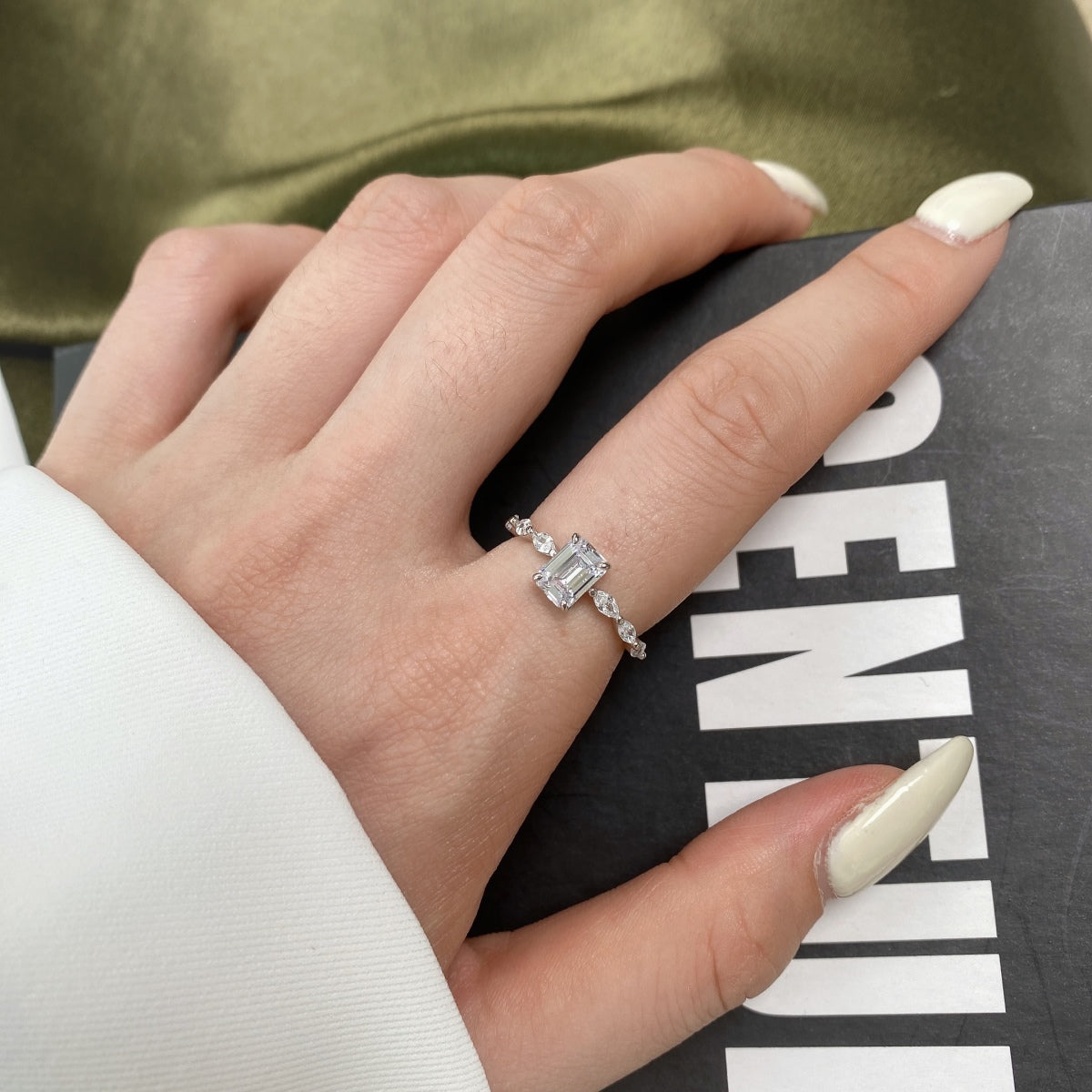 [Aurelle Style]1.0 Carat Dainty Resplendent Radiant Cut Daily Ring