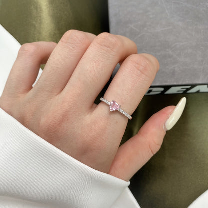 [Aurelle Style]0.5 Carat CaratEternity Charming Heart Shape Lover Ring